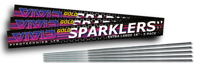 Vivid Sparklers : 18 INCH GOLD SPARKLERS
